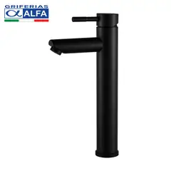ALFA - Llave Alto para Ovalin Monocomando 30cm Doble Temperatura Negro