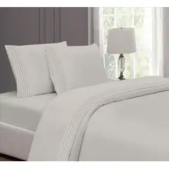 CASATEX - Juego de Sábanas 2 plazas 100% algodón con bordado