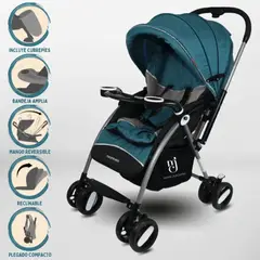 POWER KIDS - Coche Cuna para Bebé POWER KIDS «SMART» Green
