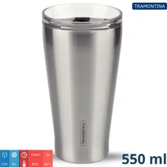 TRAMONTINA - Vaso Térmico de Acero con tapa 550Ml ml Exata -