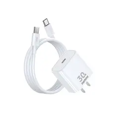 REMAX - Cargador RP‑U71 Blanco 30W + Cable USB‑C