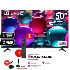 LG - Televisor 50" Ultra HD 4K AI ThinQ 50UA7300 Modelo 2025 + Control Magic + Antena Digital
