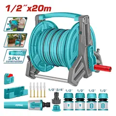 Total Tools - Carrete con Manguera 20M X 12 PVC con Accesorios