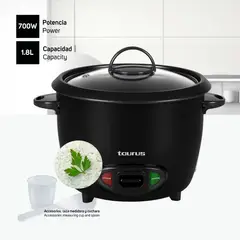 Taurus - Olla Arrocera Taurus 1.8 Litros Negro TRC-18