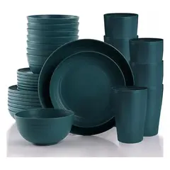 PIA COPELLO STORE - Juego de Vajilla Ecológica para 6 - 24 piezas - Verde