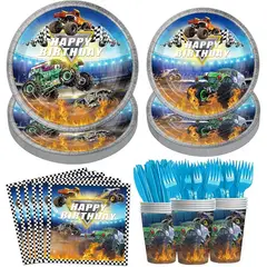 PIA COPELLO STORE - Set de Vajilla Descartable 80 Piezas - Carros