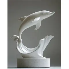 GENERICO - ADORNO EXCLUSIVO DELFIN BLANCO 23cm x 14cm x 19cm