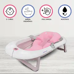 BABY HAPPY - Bañera Plegable «PARTY» CON ALMOHADA PINK