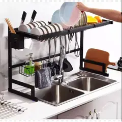 GENERICO - Estante de secado de platos de acero inoxidable rack 85 cm