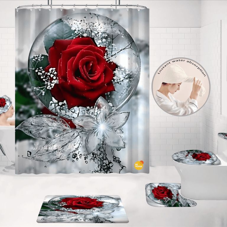 Juego De Baño Lujoso De 8 Piezas Decorativas