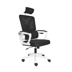 BONNO - Silla de Oficina Con Cabecero Evox Negro/Blanco Bonno