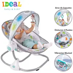 IDEAL BABY & KIDS - Mecedora para Bebes Musical y Vibrador Con Luces Led