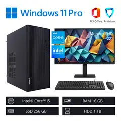 INTEL - Computadora PC Intel Core i5 3,50 GHz 16GB RAM 256GB SSD 1TB HDD + Monitor 22" FHD