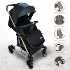 BABY HAPPY - Coche Cuna Mecedora para Bebés »MADRID» Black