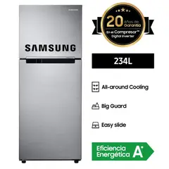SAMSUNG - Refrigeradora 234L No Frost Top Freezer RT22FARADS8 Plateado