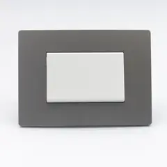 SINTHESI - INTERRUPTOR CONMUTADOR DE 3 VIAS SIMPLE TECLON S33 PLACA PIEDRA Y DADOS BLANCOS