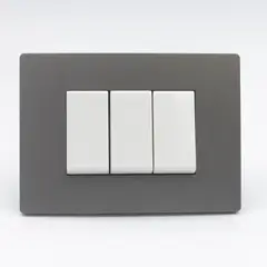 SINTHESI - INTERRUPTOR TRIPLE 1 SIMPLE Y 2 CONMUTADOR 3 VIAS S33 PLACA PIEDRA