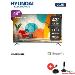 HYUNDAI - TELEVISOR SMART TV HYUNDAI QLED 43 HYLED4326QG + Antena Digital