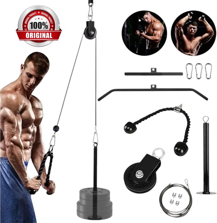 Sistema De Polea Cable Fitness barras accesorios + Soga Agarre