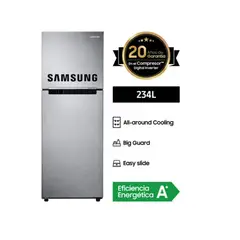SAMSUNG - Refrigeradora Top Freezer 234 L. Plateado RT22FARADS8