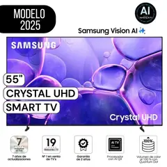 SAMSUNG - Televisor 55" Pulg. Crystal UHD 55U8000FG Smart TV Modelo 2025 - Negro