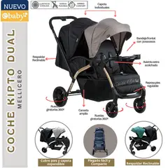 EBABY - Coche Mellicero KipTo Dual Beige