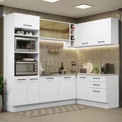 MADESA - Mueble de Cocina Integral de Esquina Agata 399 cm Blanco 01