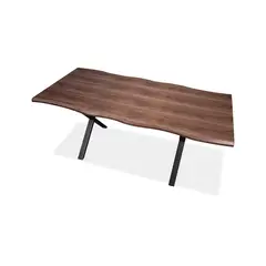TUGO - Mesa De Comedor Wave Long Extensible Madera NogalMetal
