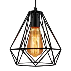 GENERICO - Lampara Colgante Estilo Industrial con Foco Diseño Geométrico en Metal
