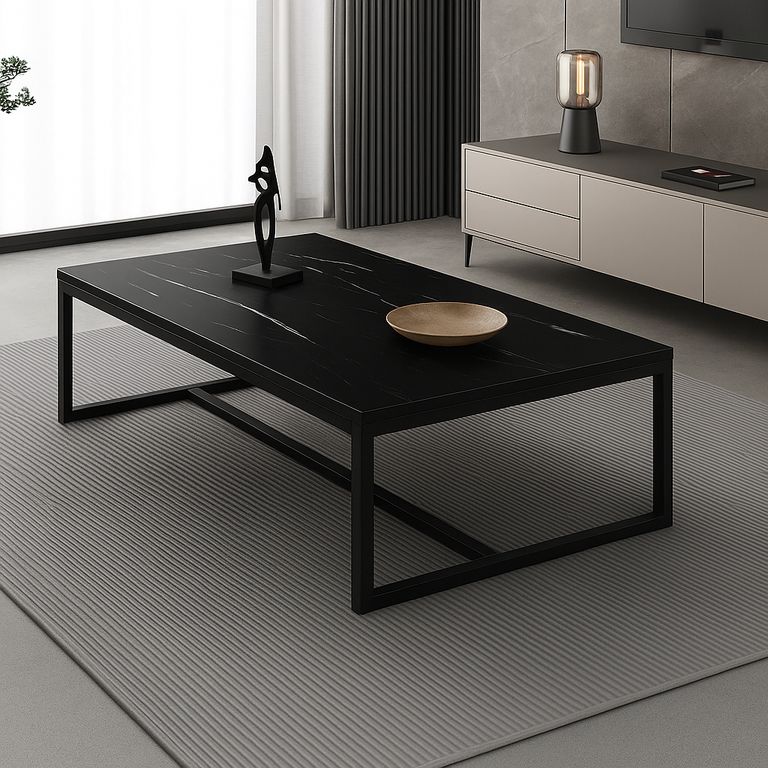 Mesa de Centro Negra Estilo Moderno y Minimalista