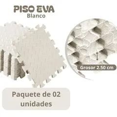 GENERICO - Piso de Goma EVA BLANCO de 60 cm x 60 cm x 2.50 cm -02 unid.
