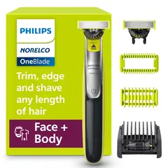 PHILIPS - Afeitadora Rasuradora Philips OneBlade 360 Cara y Cuerpo 2 Cuchillas 5 en 1