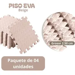 GENERICO - Piso de Goma EVA BEIGE de 60 cm x 60 cm x 2.50 cm - 04 unid.