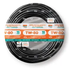 INDECO - Cable TW-80 Plus 10 AWG 450/750V Negro 100 Metros