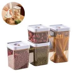 ELMEJORPRECIO - Set de 4 Frascos Hermèticos con Sellado al Vacío