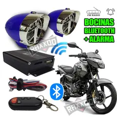GENERICO - Kit Parlante Bocina Bluetooth Alarma Moto con Control Remoto