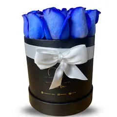 VI REGALANDO AMOR - Box Clasico 12 Rosas Azules - Box Floral