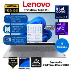 LENOVO - Laptop Lenovo ThinkBook  Intel Core Ultra 7 (14 G8 IAL) RAM 16 GB SSD 512 GB 14" WUXGA IPS Windows 11
