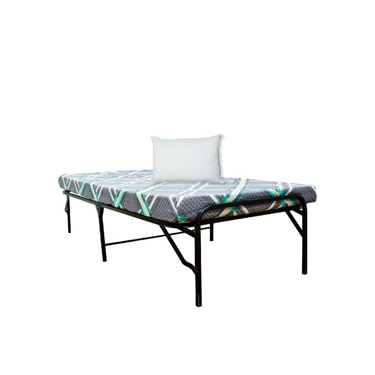 Cama plegable 1plz con colchón 4" + almohada