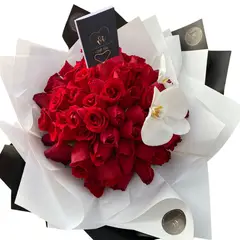 VI REGALANDO AMOR - Ramo de 80 rosas + Orquidea - Ramo de Flores