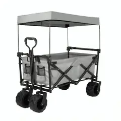 GENERICO - Carrito de Transporte Plegable con Sombrilla Plomo