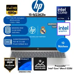 HP - Laptop HP 15-fd2362la Intel Core Ultra 5 RAM 24 GB SSD 512 GB 15.6" FHD Windows 11