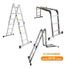 Truper - Escalera multiposición 12 peldaños, Tipo I, Truper