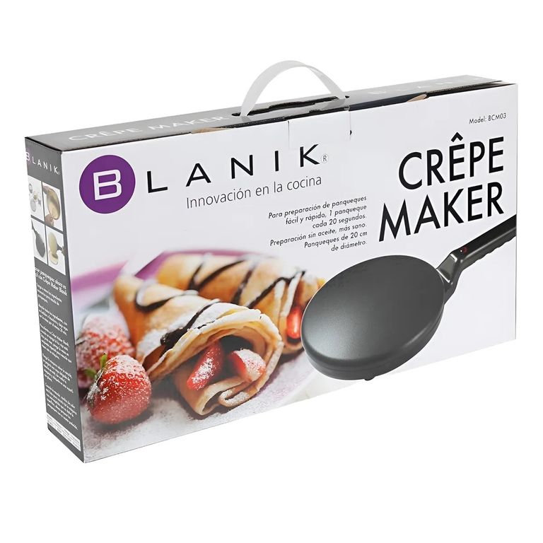 Crepera Electrica Blanik Antiadherente + Accesorio De Mezcla