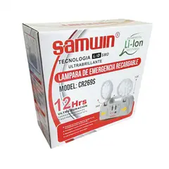 SAMWIN - Luz Lampara Led De Emergencia Recargable 12 Horas Smd