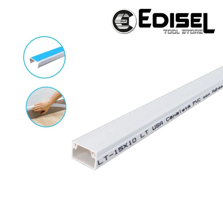 Canaleta PVC Blanca 24X14 con adhesivo 2 mts EDILT-24X14