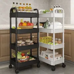 PIA COPELLO STORE - Carrito Móvil Estante 3 Niveles 100 cm Negro
