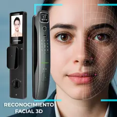 TECH CARE - Cerradura Inteligente 7 Modos Con Reconocimiento facial y Video portero