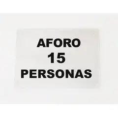 GENERICO - Letrero de Aforo en Acrílico Letras Negras Con Elevadores