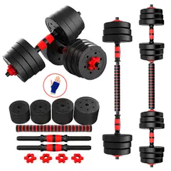 HOLGU - Pesas Set 30kg Importadas + Rueda AB Push up y Guantes Gym